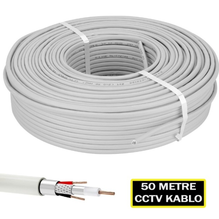 50 Metre C50 2+1 CCTV AHD Kamera Kablo