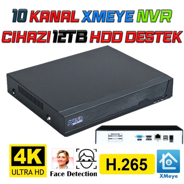 8 Kameralı IP Set 1TB 9060 5MP Mikrofonlu HD Gece Renkli Güvenlik Kamerası Sistemi -Cepten izle