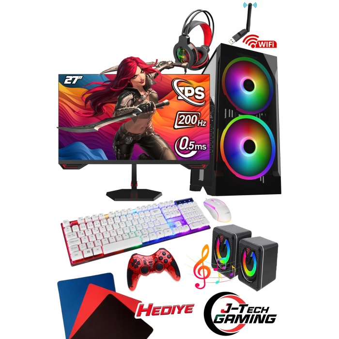 J-TECH G12709 i5-3470 16GB 256GB SSD R7 4GB Ekran Kartı 27 200Hz 0.5MS IPS Oyuncu Masaüstü Bilgisayar
