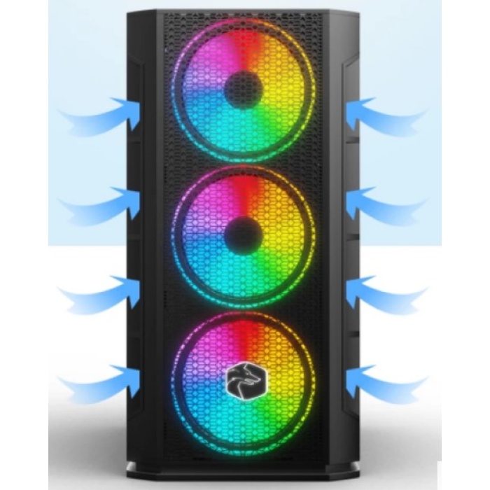 GamX 4X RGB Fan Temperli CAM Gaming Oyuncu Kasası Powersiz