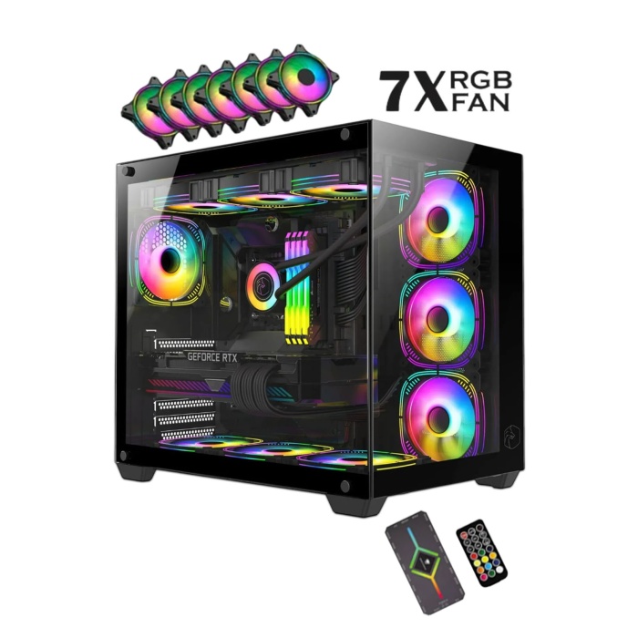 J-TECH RX58 Ryzen5 5600 32GB RAM 512GB NVMe M.2 SSD 8GB RX-580 ARGB Sıvı Soğutmalı Oyuncu Bilgisayarı