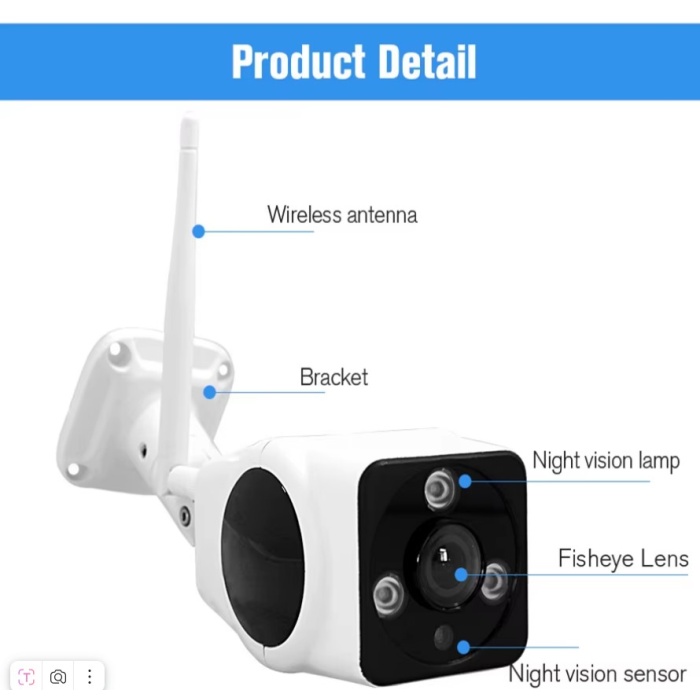 V380 PRO VN-50WF 3MP Wifi iP Kamera Su Geçirmez Bullet Güvenlik IR Görüşlü Dış Mekan Kablosuz IP Kamera