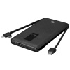S-link IP-T100C 10000mAh Lightning+Micro+Type C Kablolu Powerbank Siyah LCDli