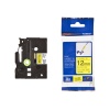 Brother TZE-FX631 12 mm Sarı Üzeri Siyah Esnek Laminasyonlu Etiket