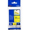 Brother TZE-S661 36 mm Sarı Üzeri Siyah Güçlü Yapışkanlı Laminasyonlu Etiket