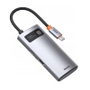 Baseus Metal Gleam 4-in-1 Type-C HUB-Gri (WKWG070113)