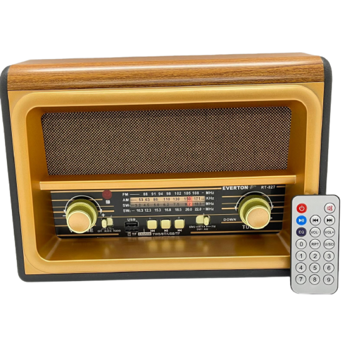 Everton RT-827 Bluetooth-USB-SD-FM Şarjlı Nostaljik Radyo (Solar Güneş Panelli)