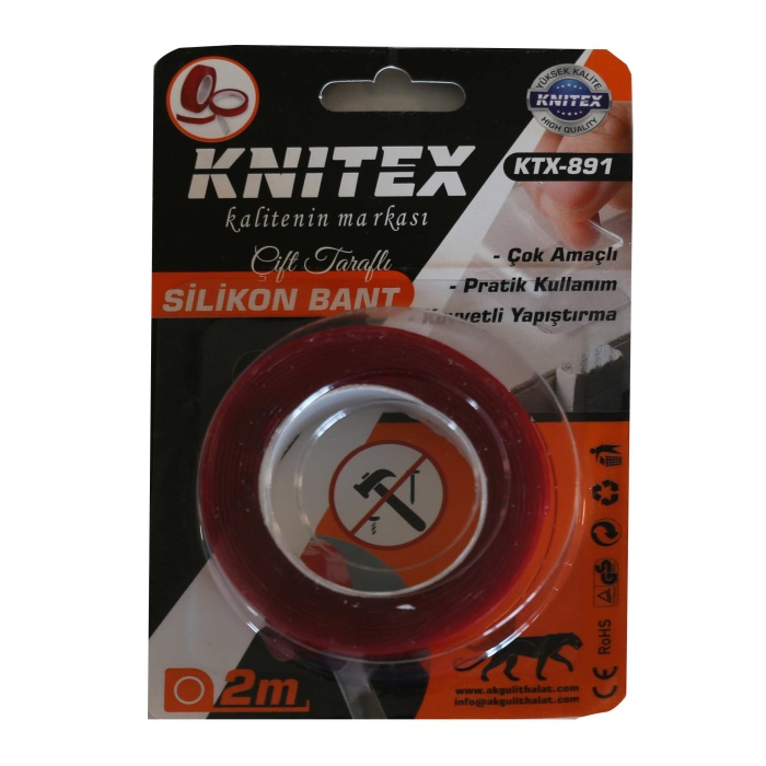 Knitex KTX-891 Çift Taraflı Akrilik Silikonize Bant