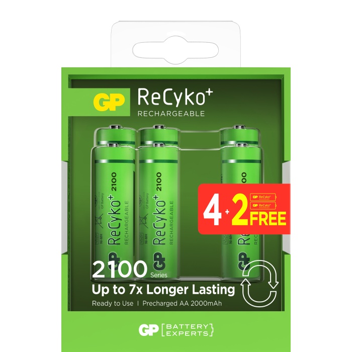 GP AA 2000 mAh Şarjlı Kalem Pil 4+2li Paket GP2100AAHCB4-2