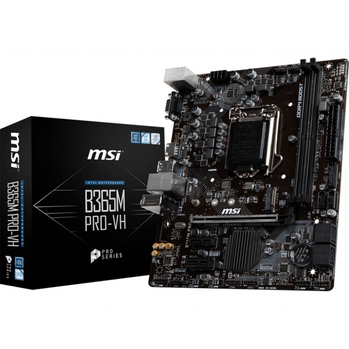 Msi B365M Pro-Vh Soket 1151 Ddr4 2666 Vga Hdmı M.2 Usb3.1 Matx Wın7 Wın10 Anakart 8-9.Nesil