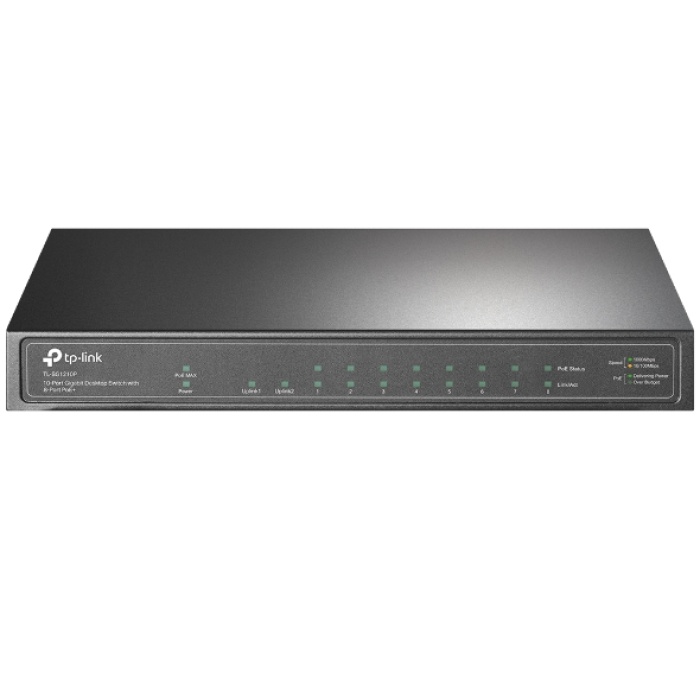 Tp-Link TL-SG1210P 8 Port 10-100-1000 Poe+ Switch 1 Port SFP Çelik Kasa Rack Mount