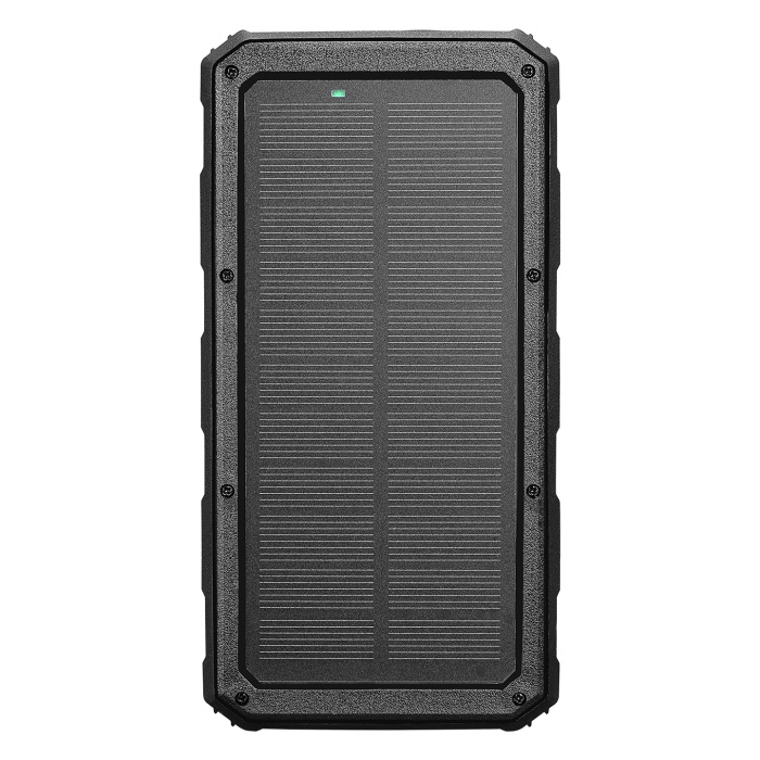 S-link Sl-P120 12000mAh PRM 2-USB+Type-C+Micro Led Lamba+1.2W Solar Panelli Siyah Taşınabilir Power