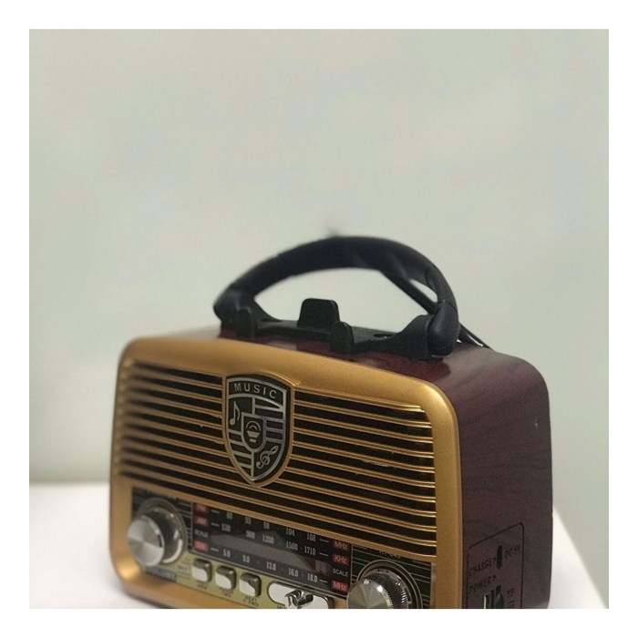 Everton Rt-845 Güneş Enerjili Panelli Bluetooth Fm-usb-Tf Card-Aux  Şarjlı Nostaljik Radyo