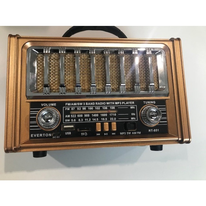 Everton Rt-851 Bluetooth Fm-usb-sd- Tf Şarjlı Nostalji Radyo