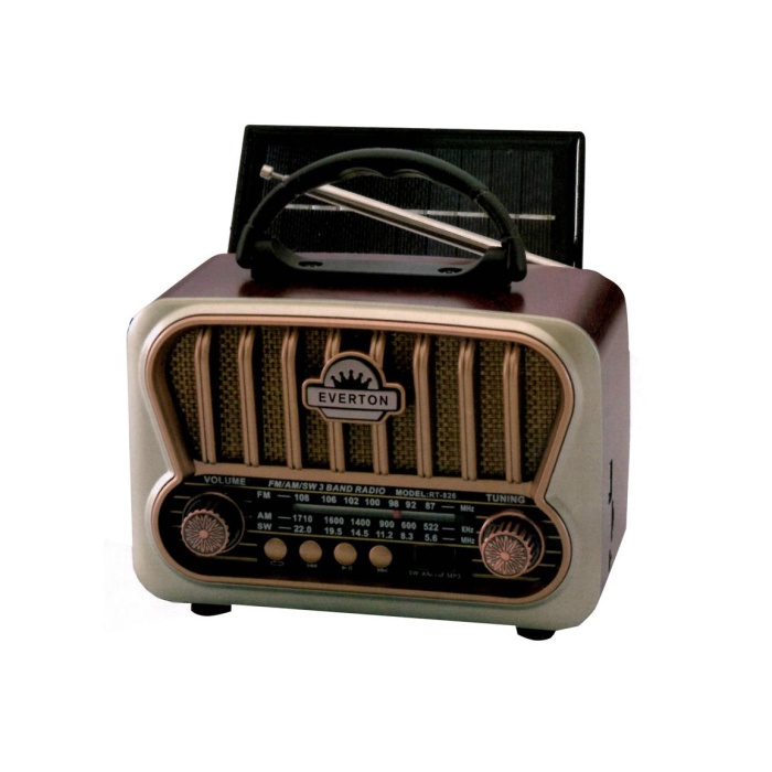 Everton RT-826 Bluetooth-USB-SD-FM Şarjlı Nostaljik Radyo Güneş Panelli