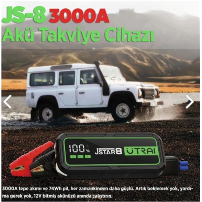 ULTRAI Jstar 8 20000mAh 3000A Jump Starter Taşınabilir Araç Akü Şarj Bataryası