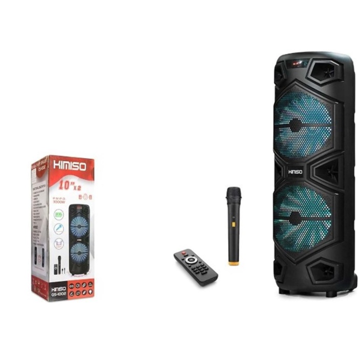 KIMISO QS4232 8 3000W Uzaktan Kumandalı Mikrofonlu Bluetooth Speaker 2x8 265-300-675MM Usb-TfCard