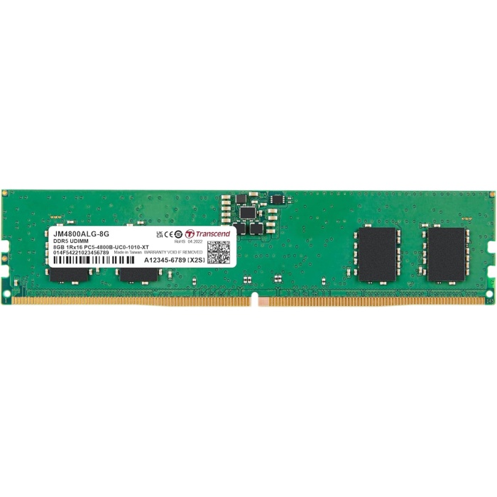 Transcend 8GB(1x8GB) 4800Mhz UDIMM DDR5 CL40 Pc Ram (JM4800ALG-8G)