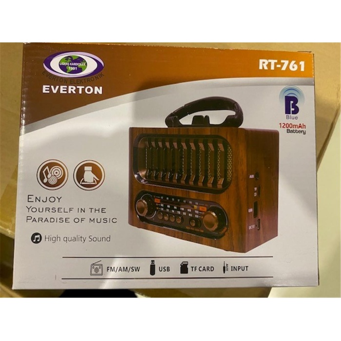 Everton Rt-745 -Usb-Tf-Am-Fm-Sw-Blue-Connect-Tws-Usb Şarj Nostaljik Radyo