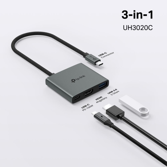 Tp-Link UH3020C USB Type C Docking Station 3 Port ( USB-C + HDMI + USB 3.0)