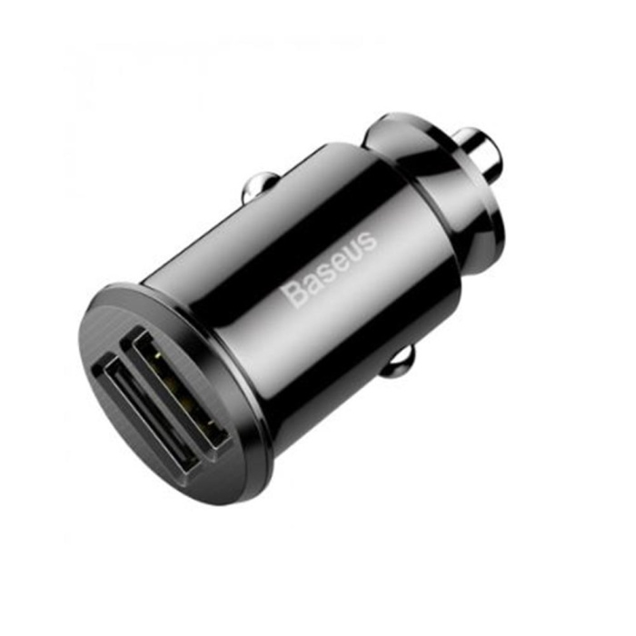 BASEUS CCALL-ML01 Grain Araç İçi Şarj Cihazı Siyah (2-USB 5V 3,1AMPER)