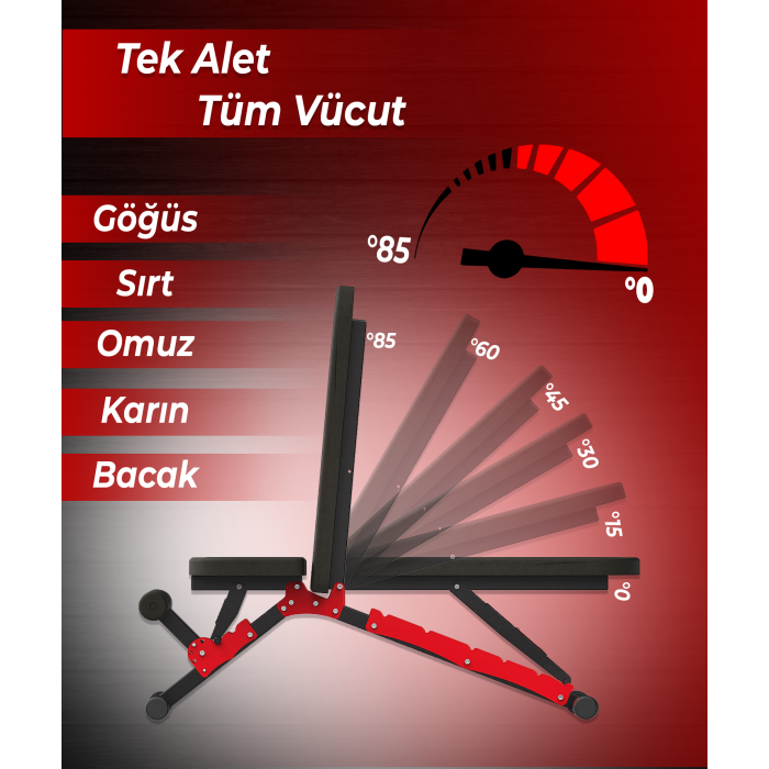Rota Berlin 2100 Yerli Üretim Fonksiyonel Ağırlık Sehpası-Ayarlanabilir Bench Press Sehpası- Mekik Sehpası
