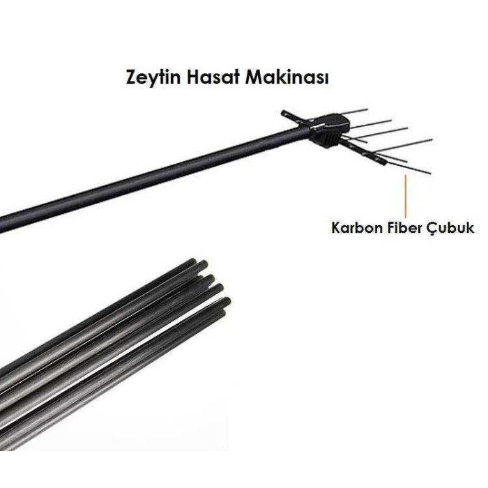 Elia - Olivpower - Taral - Sak 934 Zeytin Hasat Makinası Karbon Fiber Çubuk - 5 mm 10 Adet