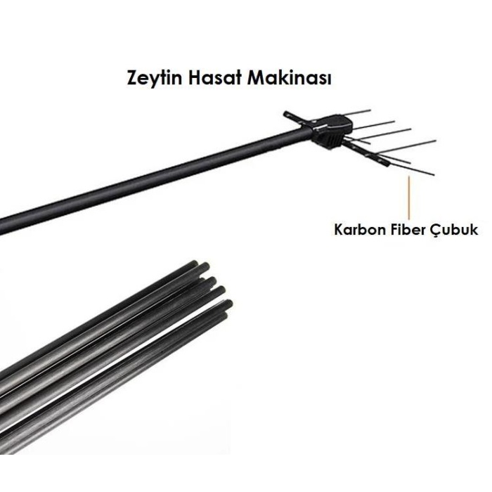 Elia - Olivpower - Taral - Sak 934 Zeytin Hasat Makinası Karbon Fiber Çubuk - 5 mm 10 Adet