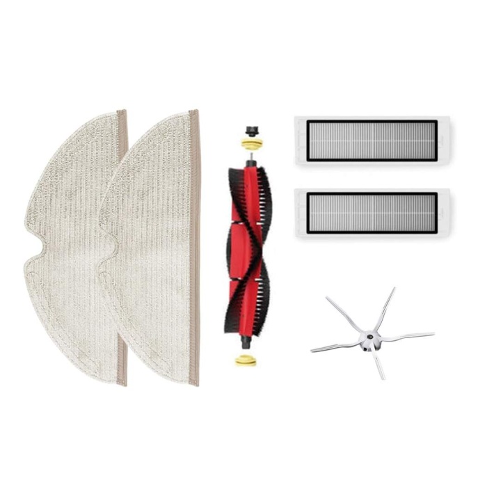 Roborock s5 Max Aksesuar Seti 2 adet tam yüzeyli fiber mop bezi 2 adet hepa filtre 1 adet yan fırça 1 adet ana fırça