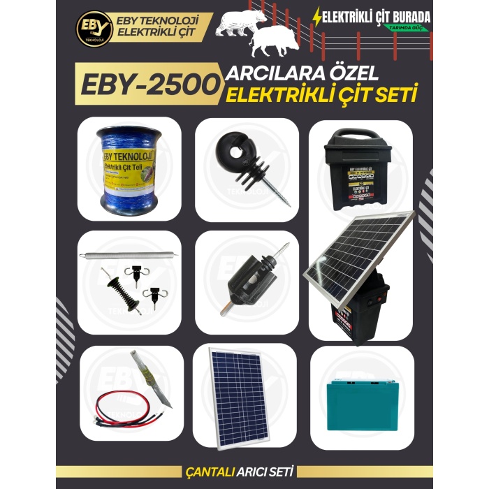 EBY Elektrikli Çit Ayı Kovucu Çantalı Set