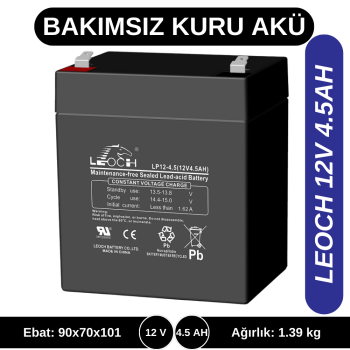 LEOCH 12V 4,5AH KURU TİP AKÜ