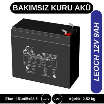 LEOCH 12V 9AH KURU TİP AKÜ