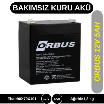 ORBUS 12V 5AH KURU TİP AKÜ
