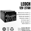 LEOCH 12V 27AH KURU TİP AKÜ