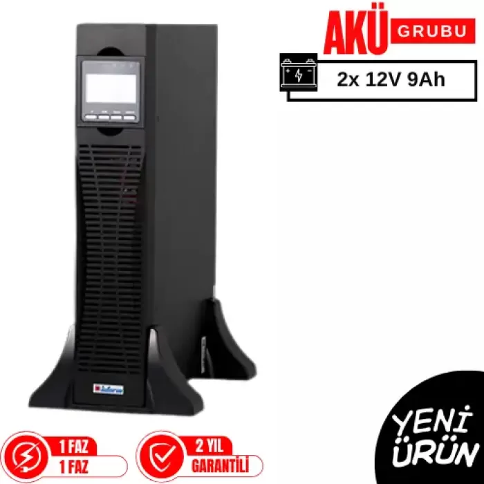 UPS SINUS PRO RT 1 KVA pf:1.0 2x9 Ah