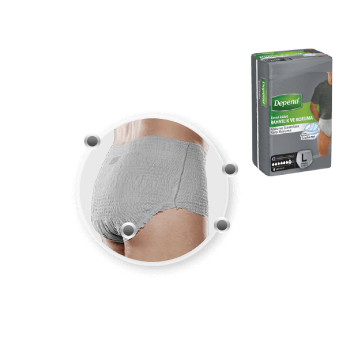 DEPEND EMİCİ KÜLOT ERKEK 10 LU PAKET
