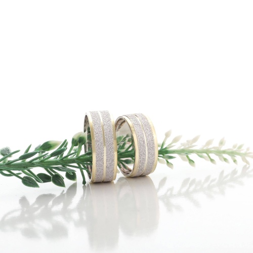 Çift renk Simli Alyans modeli