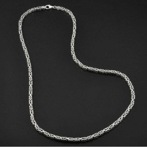 Gümüş Kral Zincir - 10 mm Köşeli