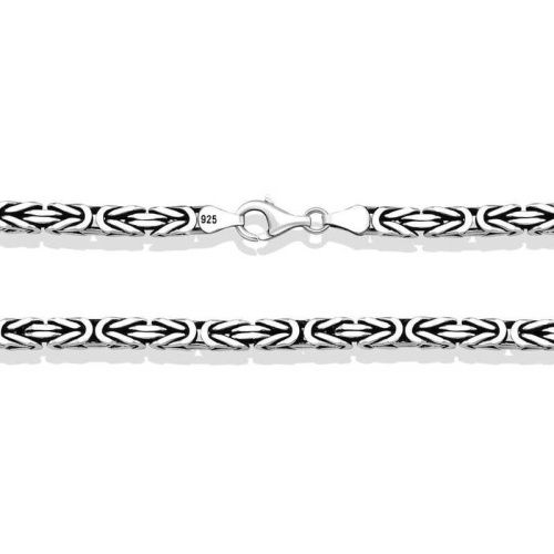 Gümüş Kral Zincir - 4 mm Köşeli