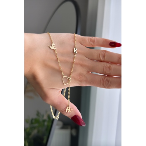 Üç harfli kanatlı- kalp kolye