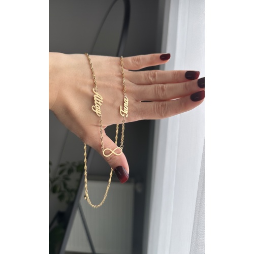 Çelik iki isim sonsuzluk kolye