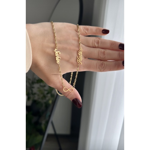 Çelik iki isimli sonsuzluk kolye