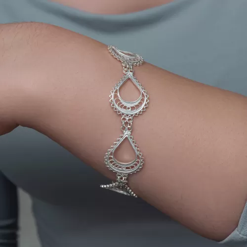 Gümüş Ay Dansı Telkari Kadın Bileklik