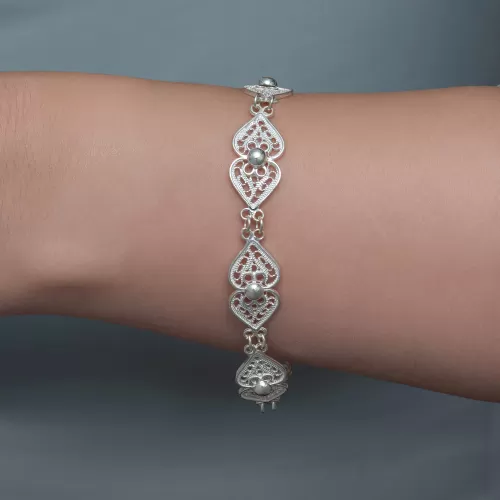 Gümüş Motif Esintisi Telkari Kadın Bileklik