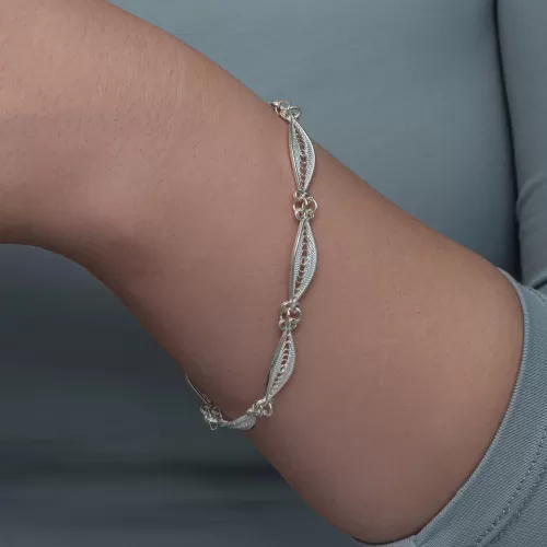 Gümüş Sonsuz Esinti Telkari Kadın Bileklik