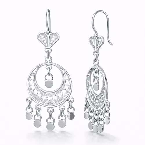 Gümüş Ay Dansı Telkari Kadın Küpe