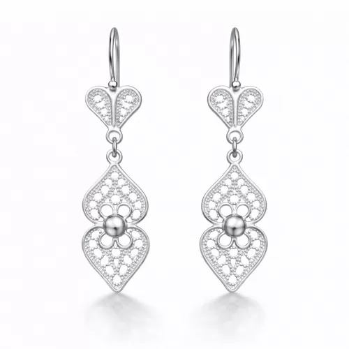 Gümüş Motif Esintisi Telkari Kadın Küpe