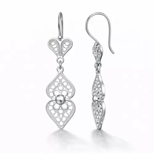 Gümüş Motif Esintisi Telkari Kadın Küpe