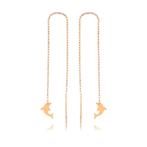 Gümüş Zincirli Yunus Balığı Küpe