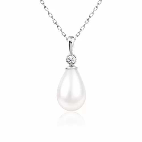 Gümüş Damla İnci Bayan Kolye